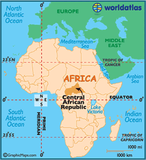 Map of Central African Republic